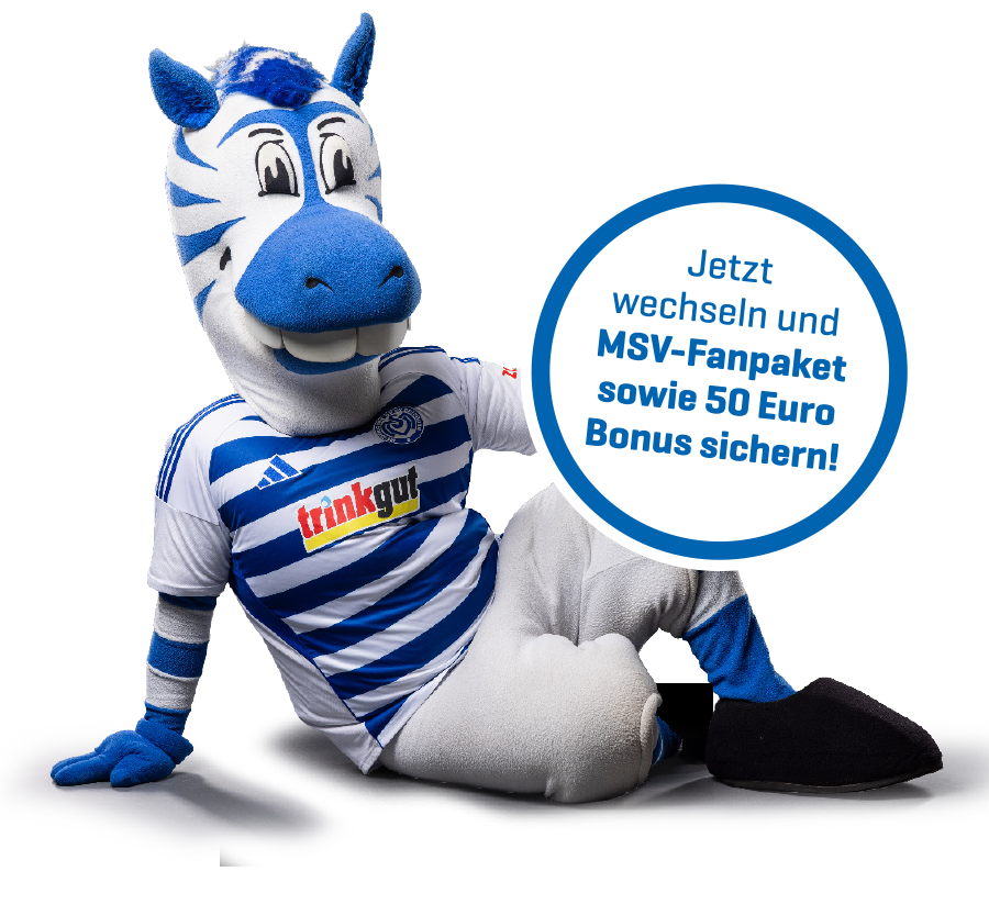 Das Maskottchen des MSV Duisburg